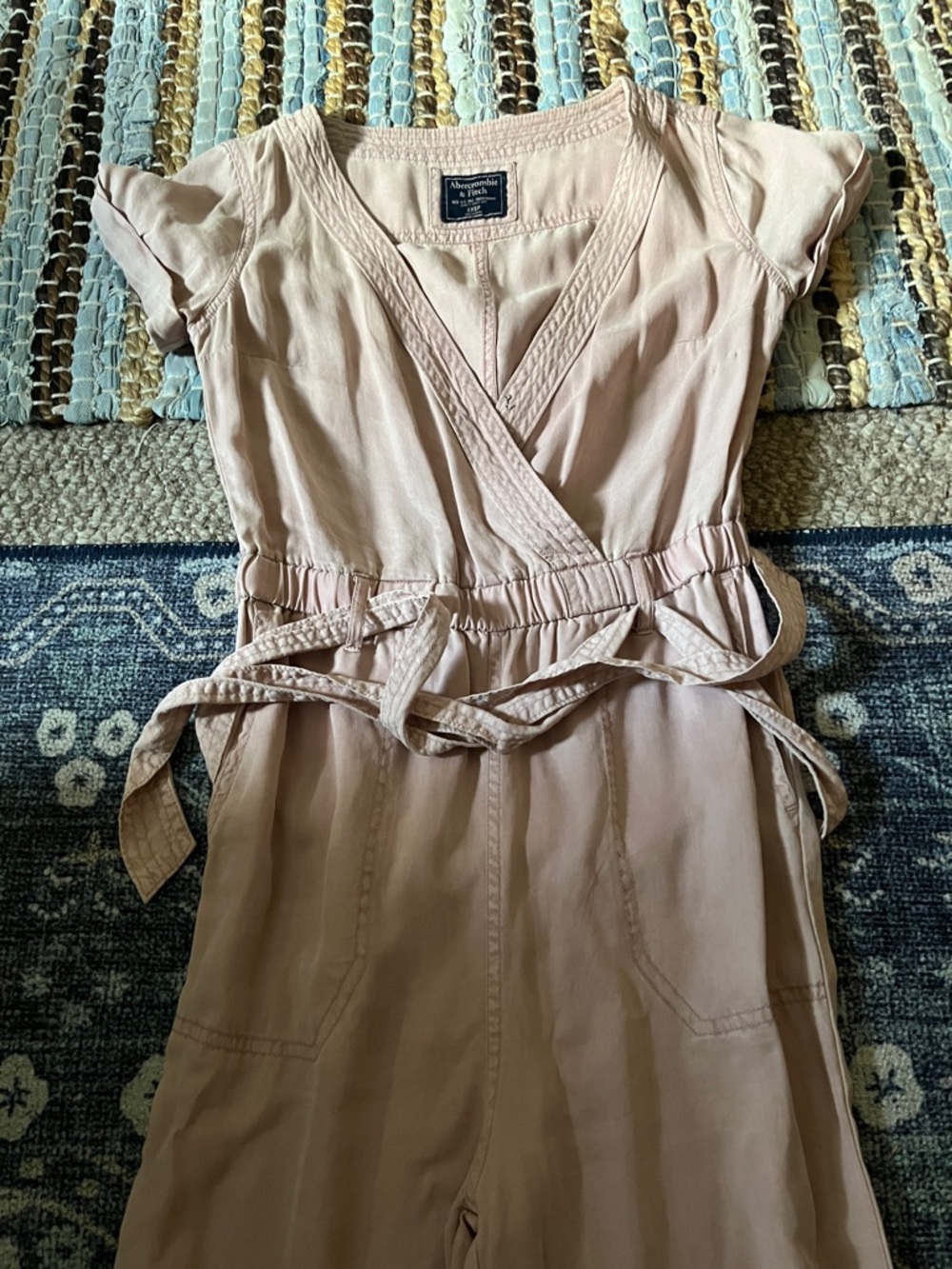 Abercrombie & Fitch Blush Pink Wrap Jumpsuit
